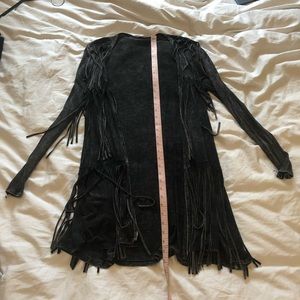 Dark Grey Fringe Cardigan size Medium
